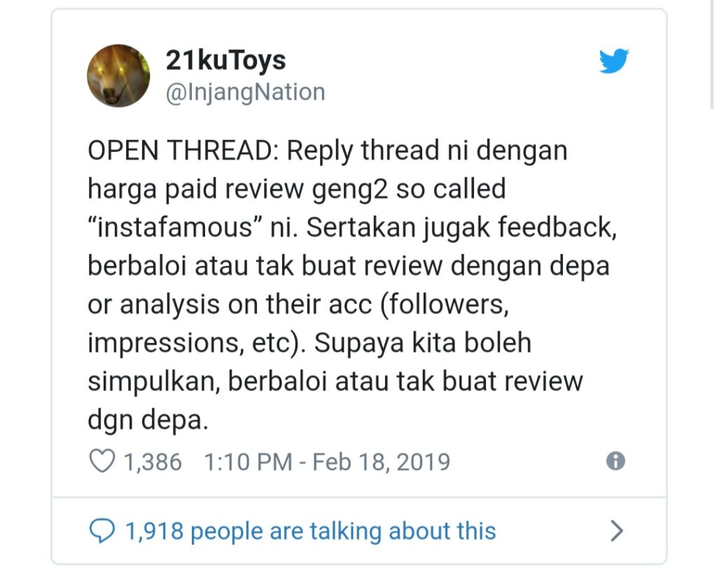 Harga Paid Review Instafamous Cekik Darah Deenamik